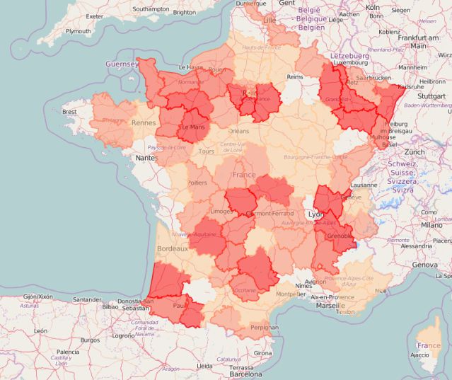 Tique et maladie de Lyme: une carte indicative des départements les plus concernés